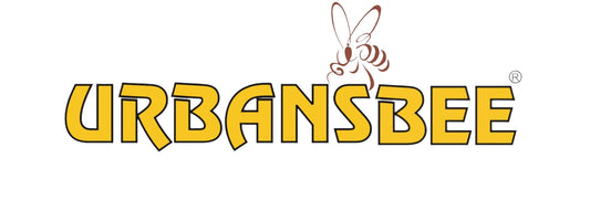 logo urbansbee z pszczołą na górze