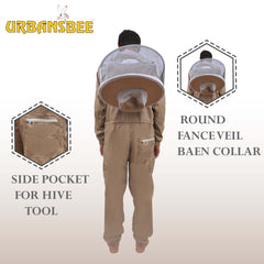 Tuta apicoltore cotone con cappello rotondo