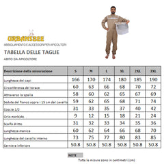 Tuta apicoltore cotone con cappello rotondo