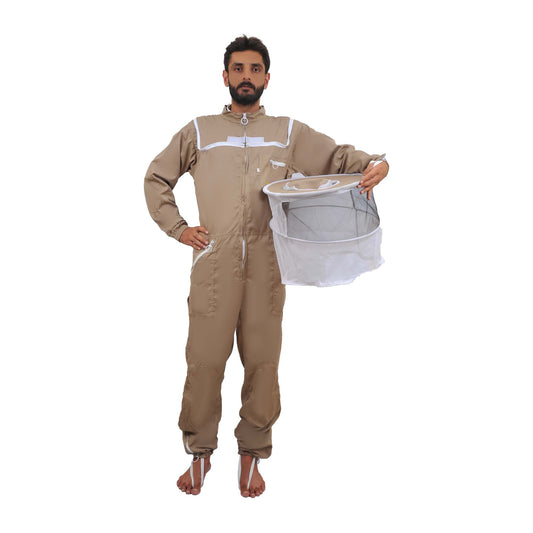 Tuta apicoltore cotone con cappello rotondo