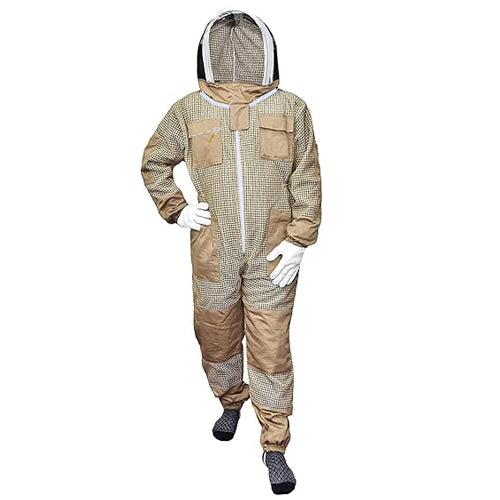 Tuta apicoltore marrone ventilata