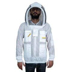 giacca apicoltore bianca 3 strati mesh con velo fantasia