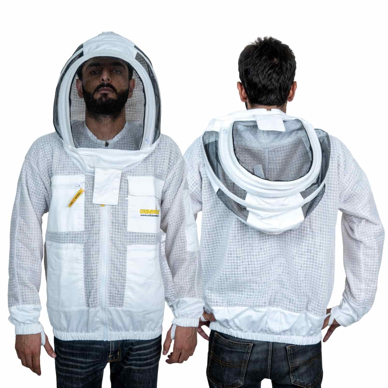 giacca apicoltore bianca 3 strati mesh con velo fantasia