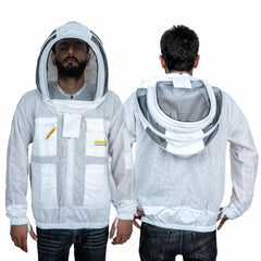 giacca apicoltore bianca 3 strati mesh con velo fantasia