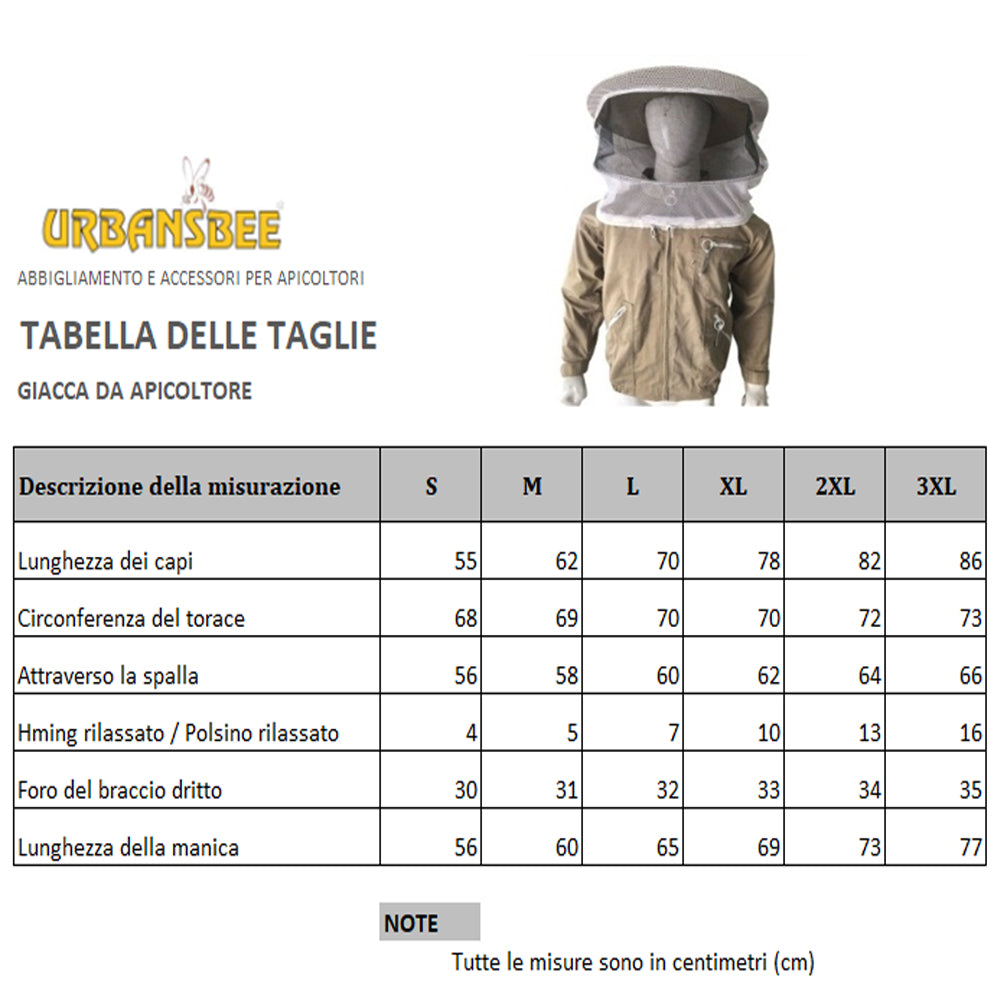 giacca apicoltore bianca con velo rotondo