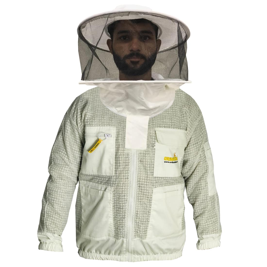giacca apicoltore bianca unisex con velo rotondo