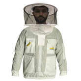 giacca apicoltore bianca unisex con velo rotondo