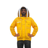 giacca apicoltore gialla con velo rotondo