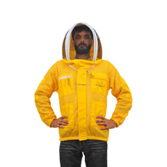 giacca apicoltore gialla con velo rotondo