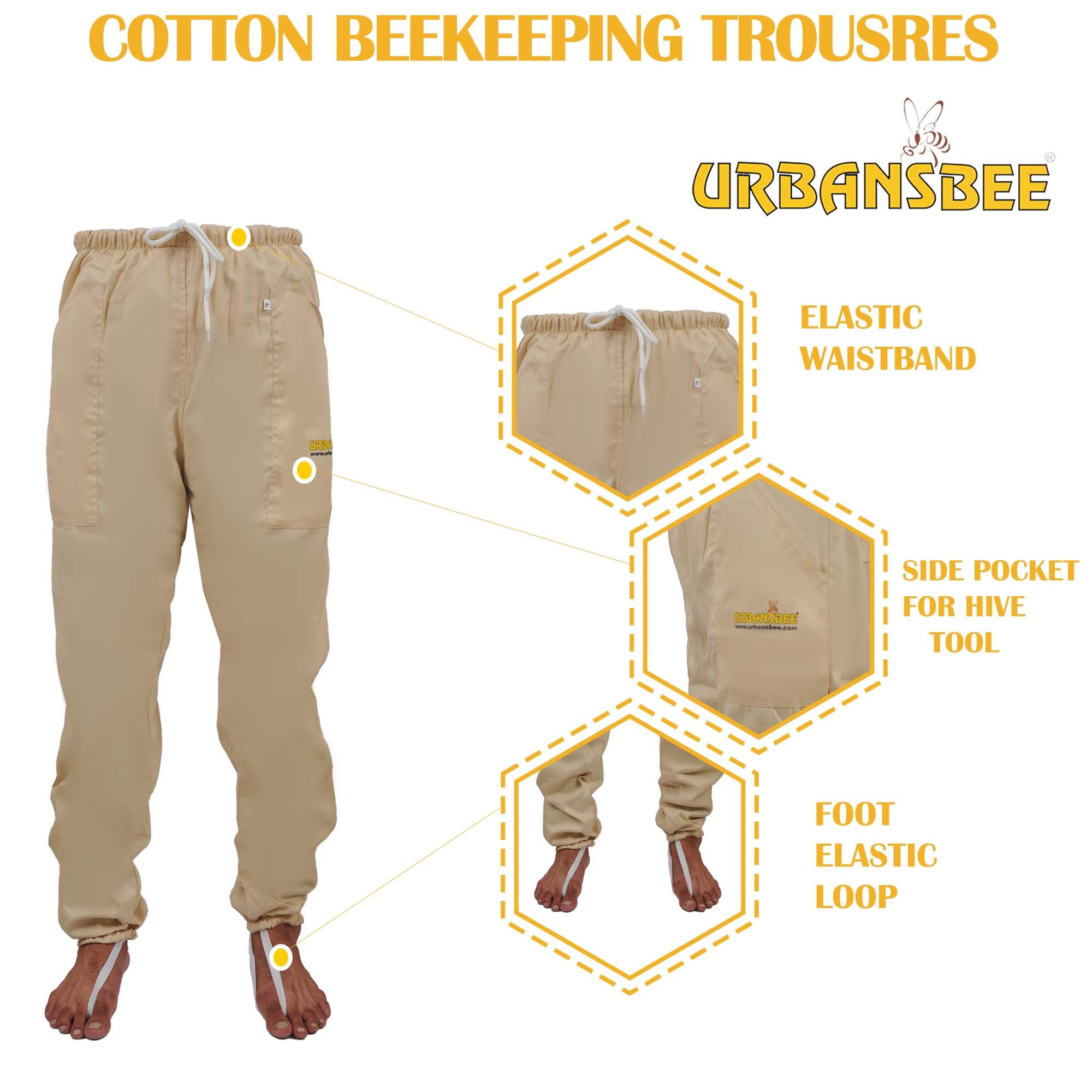 pantalone apicoltore 100% cotone