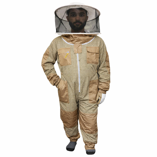 Tuta da apicoltore ventilata marrone Urbansbee con elegante cappello rotondo