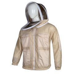 giacca apicoltore beige con velo rotondo