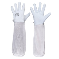 guanti apicoltore bianchi in pelle sintetica