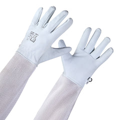 guanti apicoltore bianchi in pelle sintetica