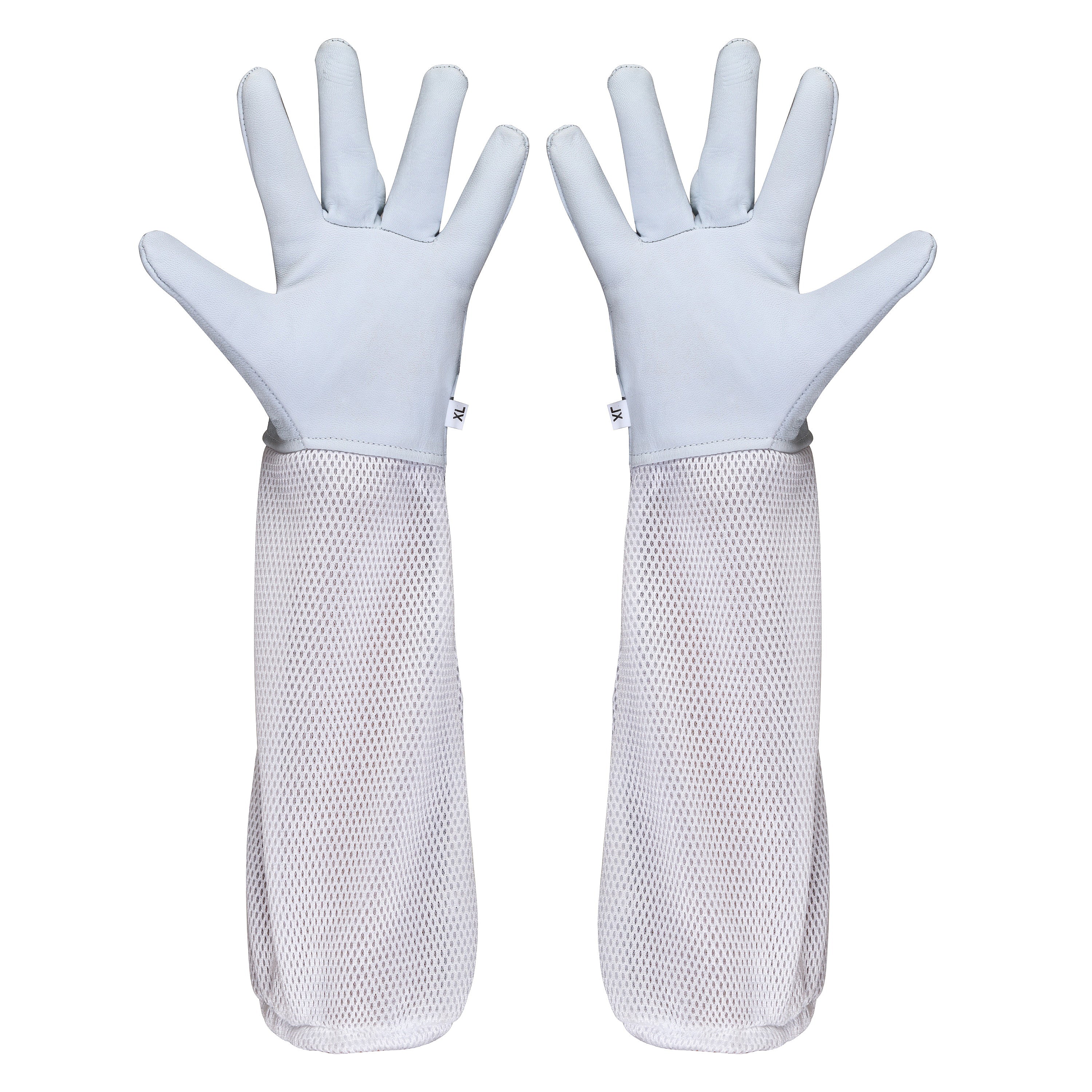 guanti apicoltore bianchi in pelle sintetica