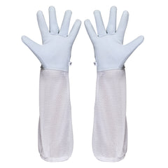 guanti apicoltore bianchi in pelle sintetica