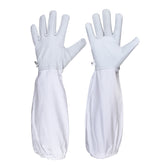 guanti apicoltore bianchi in pelle sintetica ergonomici