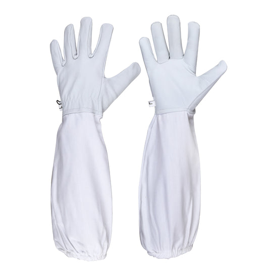 guanti apicoltore bianchi in pelle sintetica ergonomici