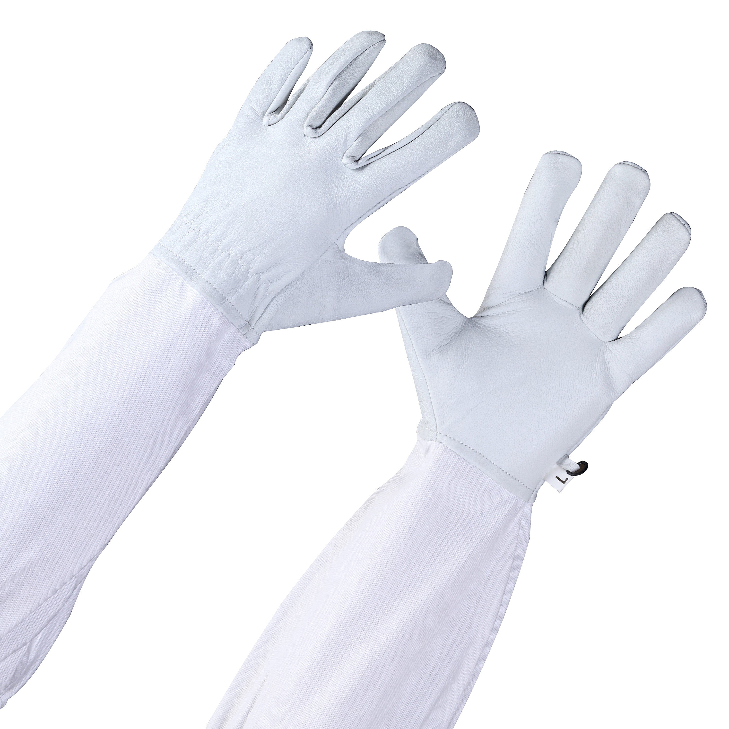 guanti apicoltore bianchi in pelle sintetica ergonomici