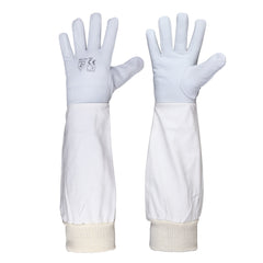 guanti apicoltore bianchi pelle sintetica ergonomici