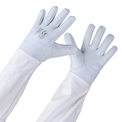 guanti apicoltore bianchi pelle sintetica ergonomici