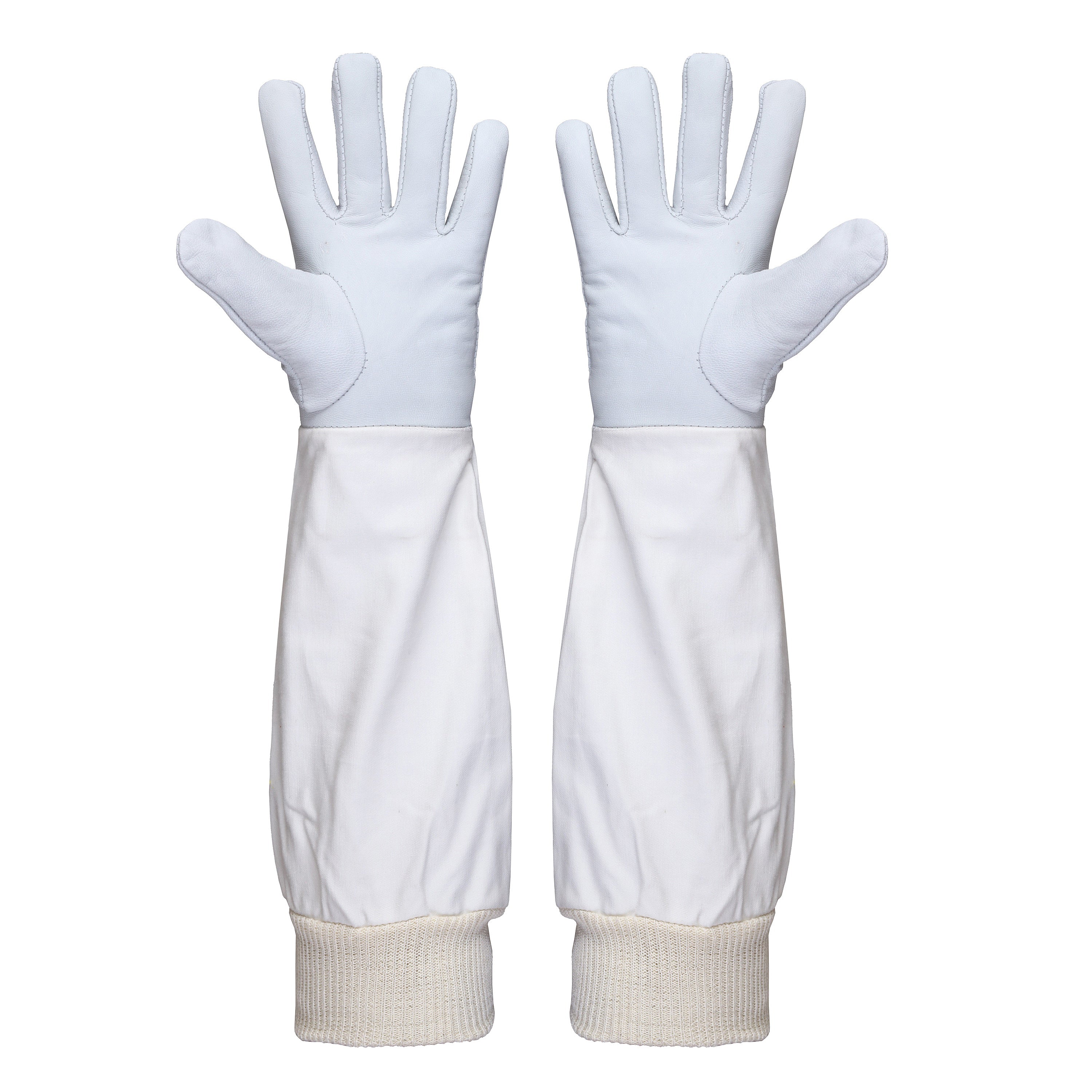 guanti apicoltore bianchi pelle sintetica ergonomici