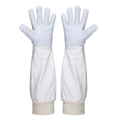 guanti apicoltore bianchi pelle sintetica ergonomici