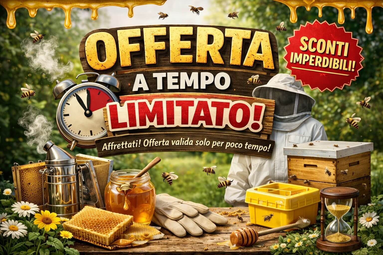 Offerta a tempo limitato su tute da apicoltore e attrezzatura per apicoltura, sconti su prodotti apistici
