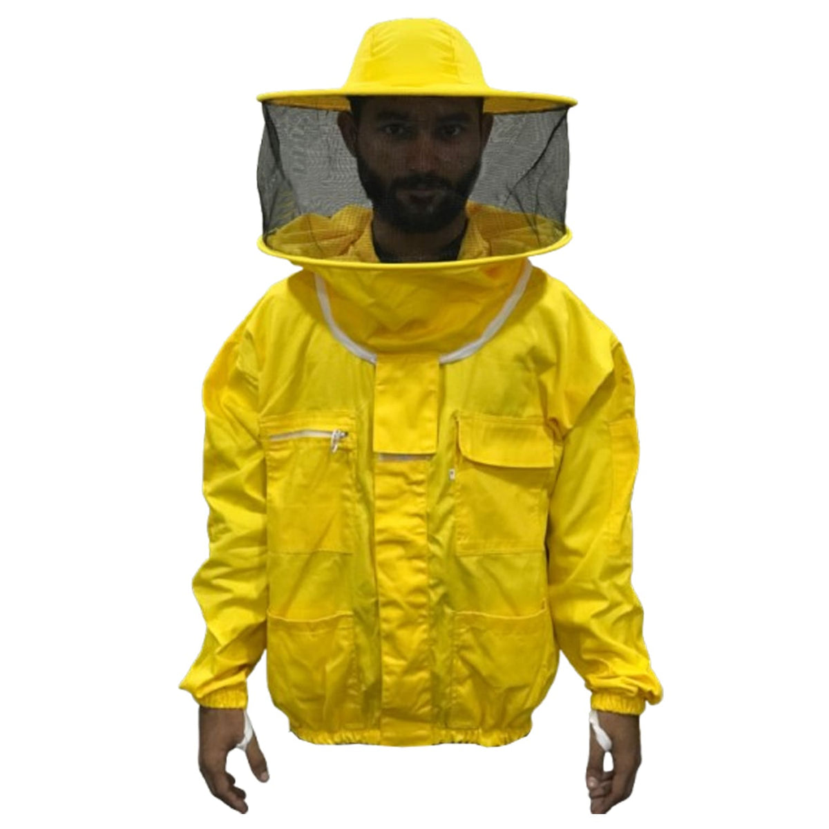 Veste d'apiculture blanche avec clôture à voile rond-Urbansbee