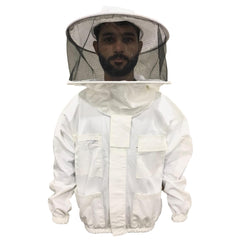 Veste d'apiculture blanche avec clôture à voile rond-Urbansbee