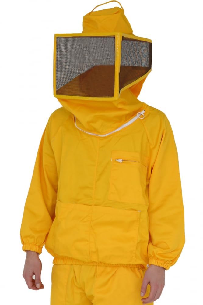 Veste d'apiculture blanche avec clôture à voile rond-Urbansbee