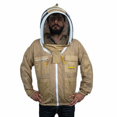 Veste d'apiculteur marron 3 couches avec motif voile pour homme et femme