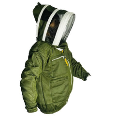 Veste d'apiculture 3 couches vert olive avec motif voile pour homme/femme