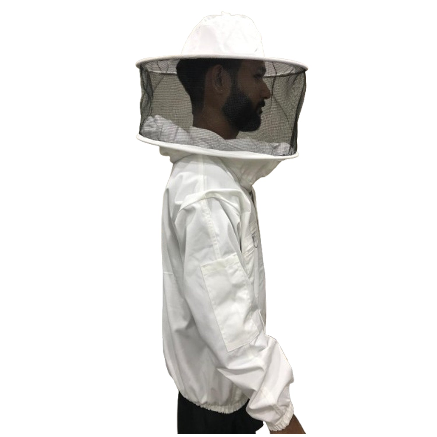 Veste d'apiculture blanche avec clôture à voile rond-Urbansbee