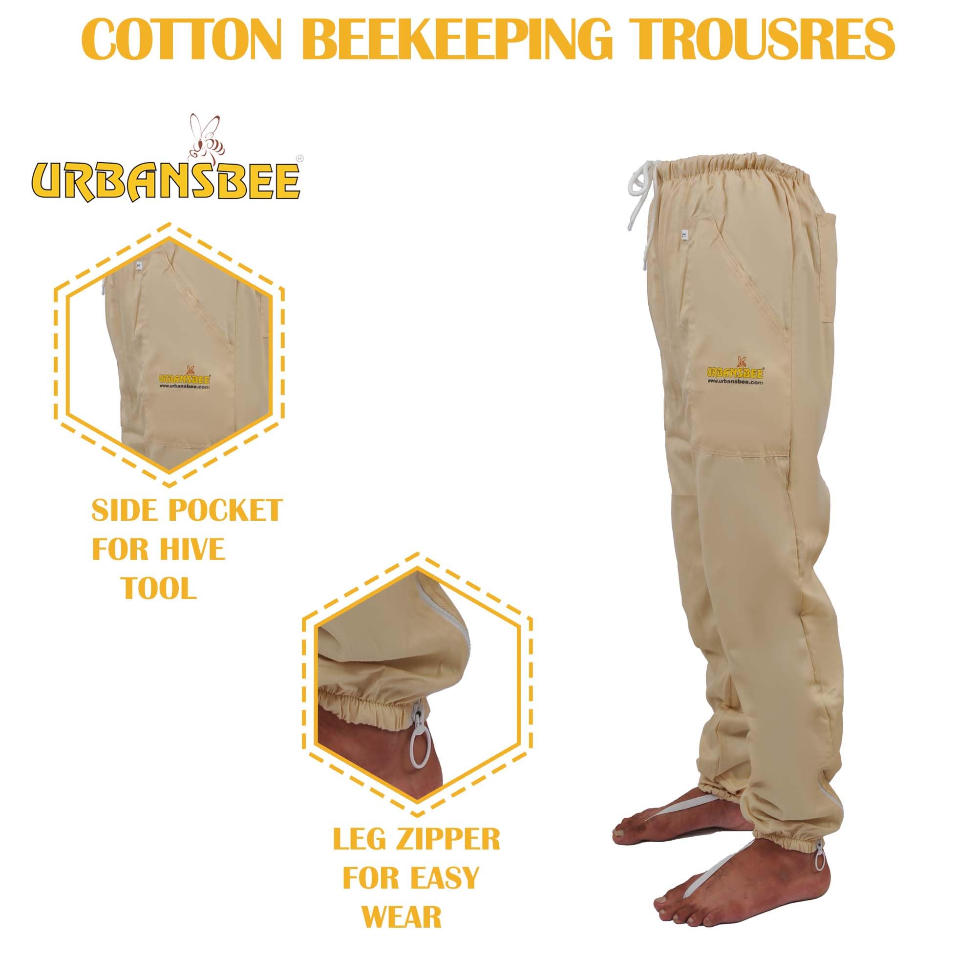 Pantalon d'apiculture 100% pur coton