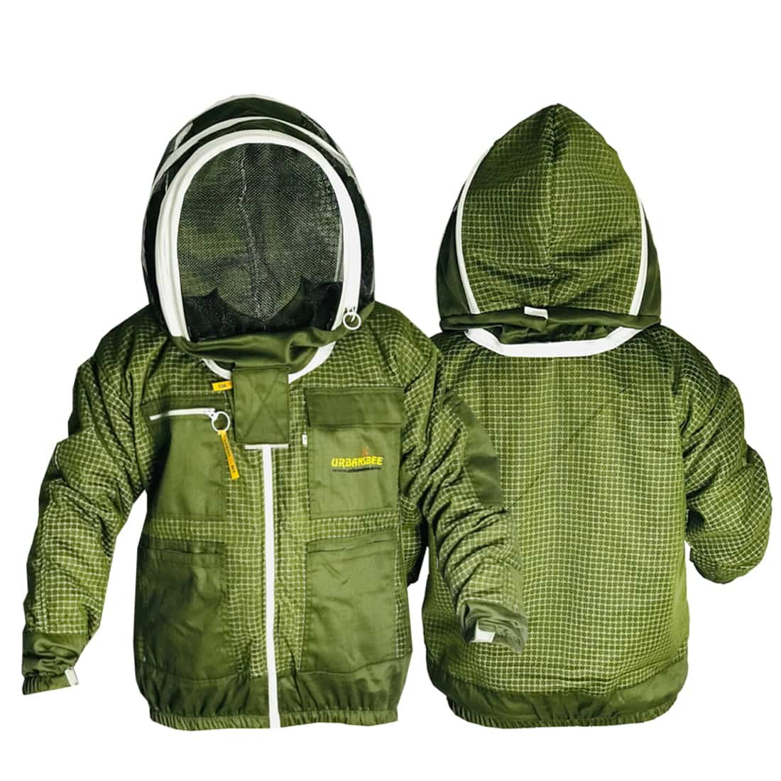 Veste d'apiculture 3 couches vert olive avec motif voile pour homme/femme