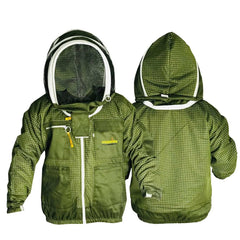 Veste d'apiculture 3 couches vert olive avec motif voile pour homme/femme