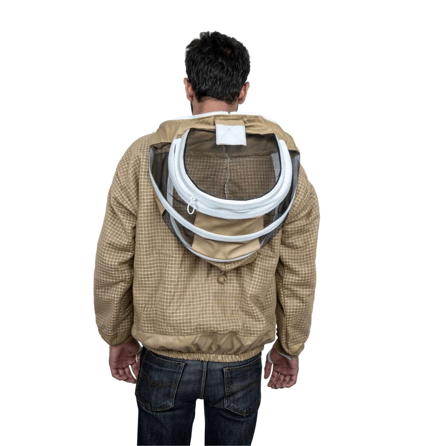 Veste d'apiculteur marron 3 couches avec motif voile pour homme et femme