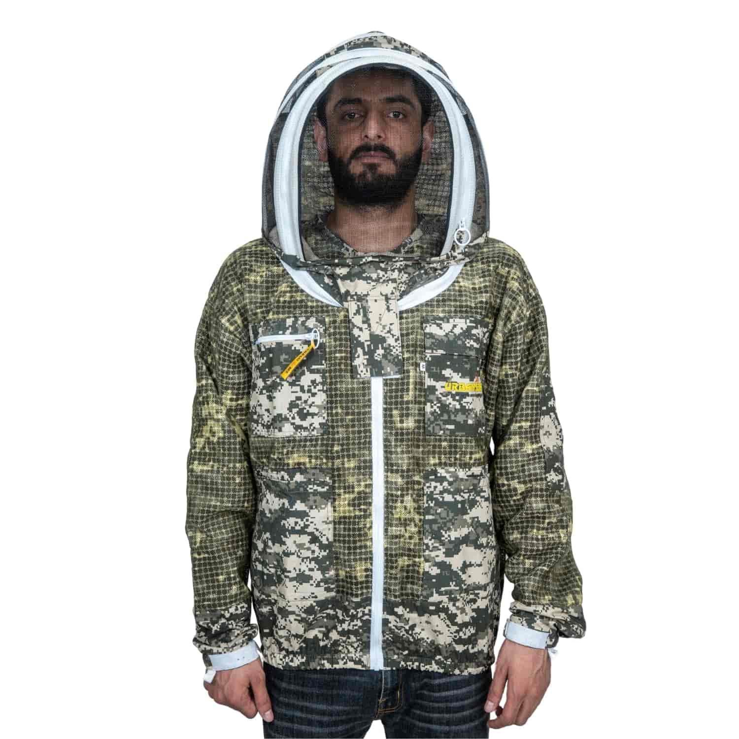 Veste d'apiculture camouflage Urbansbee pour homme/femme avec voile