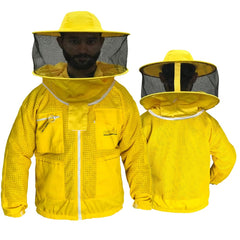 Veste d'apiculteur jaune Urbansbee pour homme et femme avec voile rond