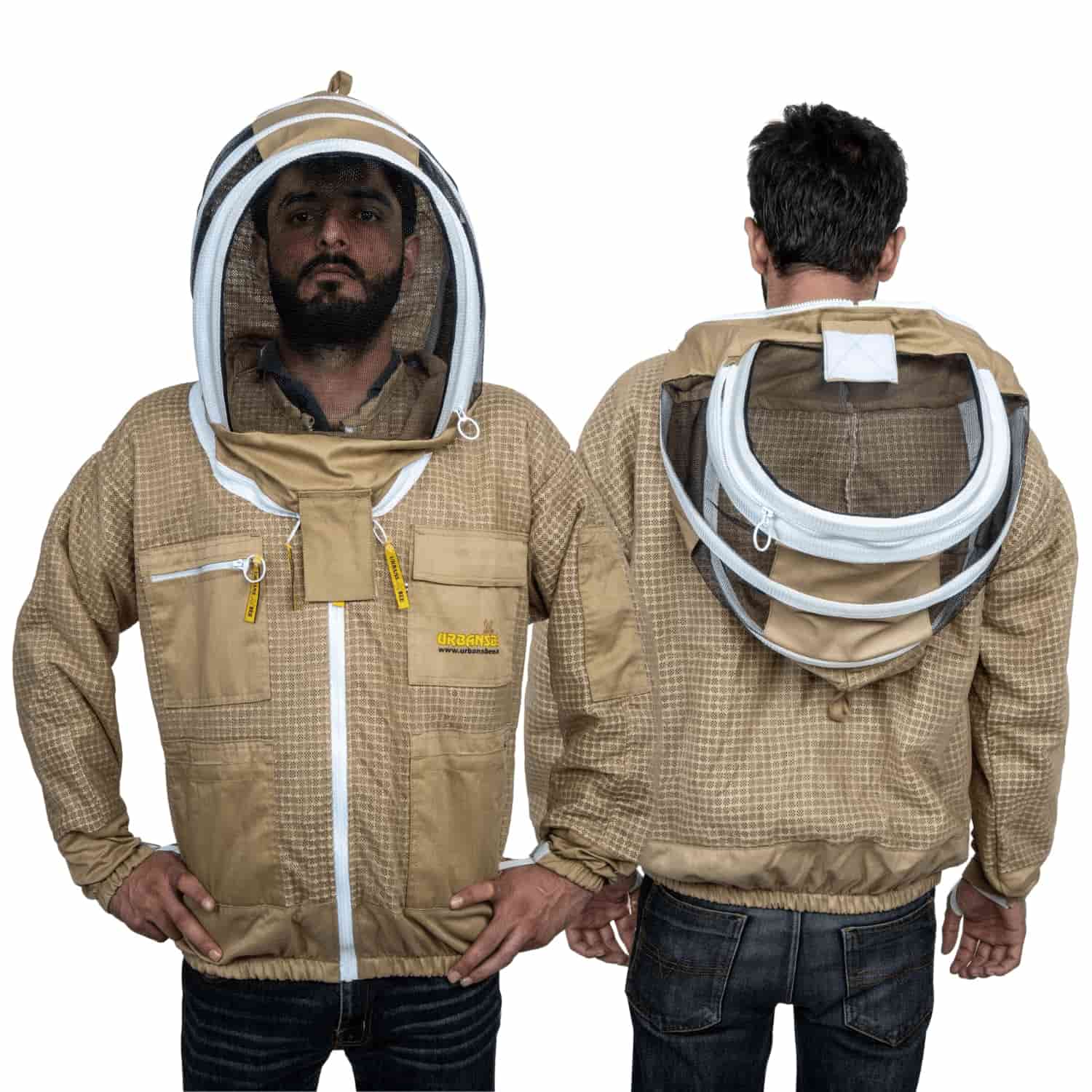 Veste d'apiculteur marron 3 couches avec motif voile pour homme et femme