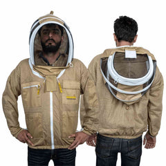 Veste d'apiculteur marron 3 couches avec motif voile pour homme et femme