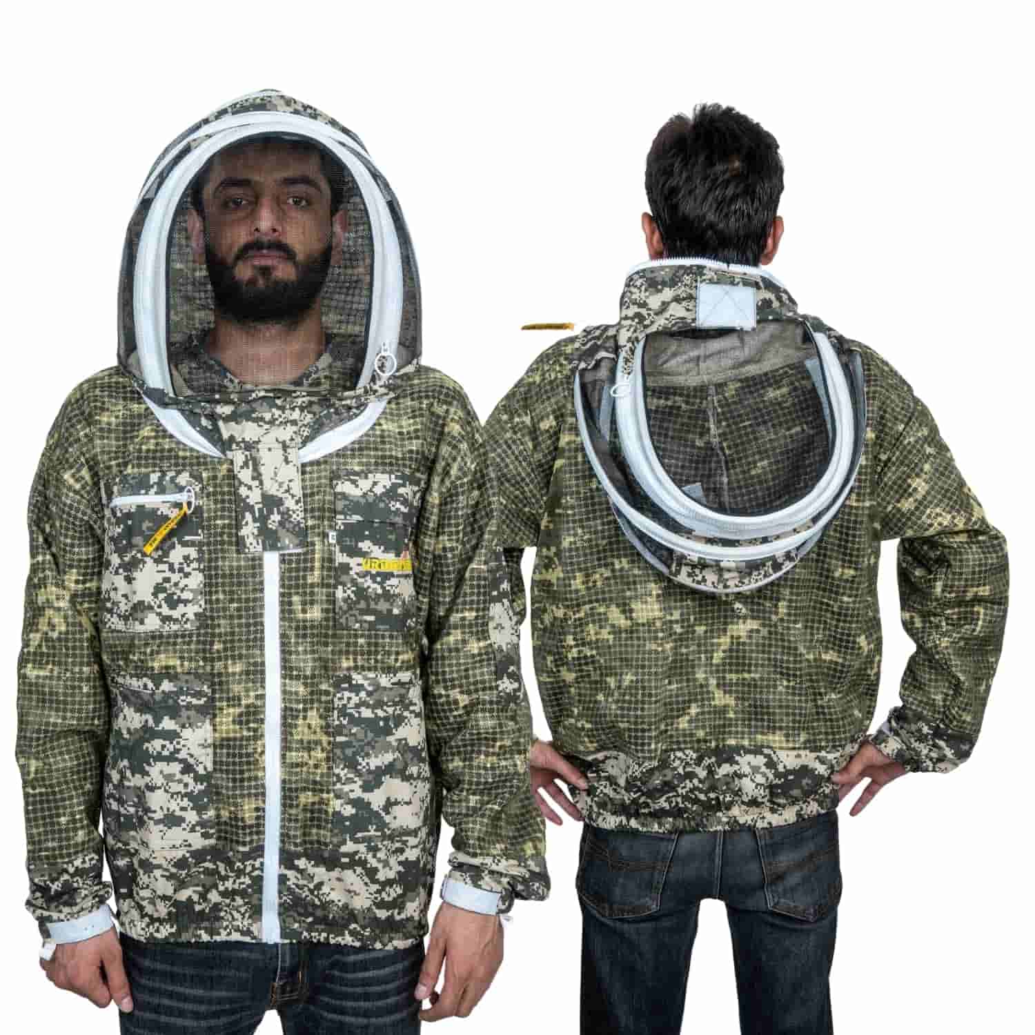 Veste d'apiculture camouflage Urbansbee pour homme/femme avec voile