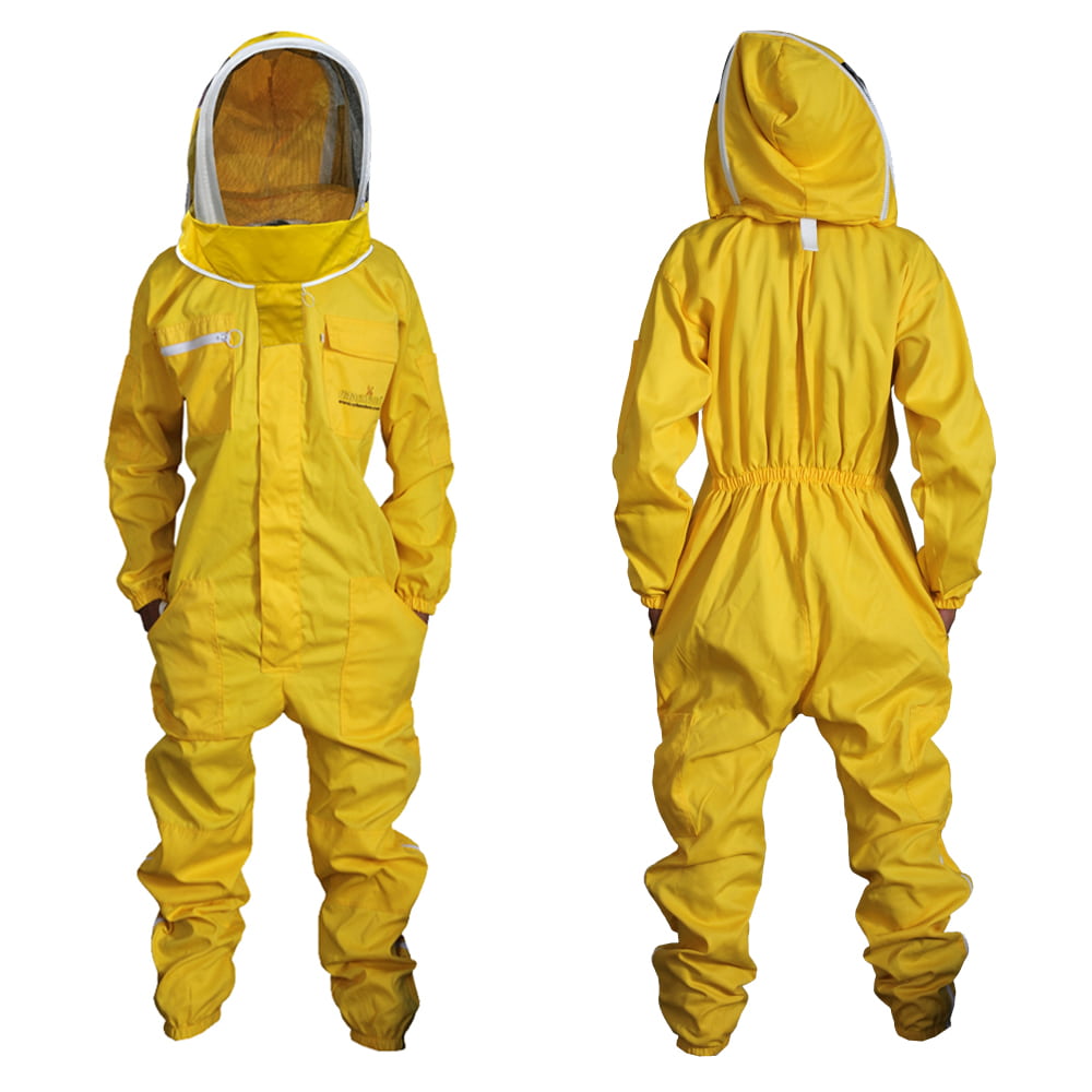 Combinaison d'apiculteur en coton jaune à motif voile - Urbansbee