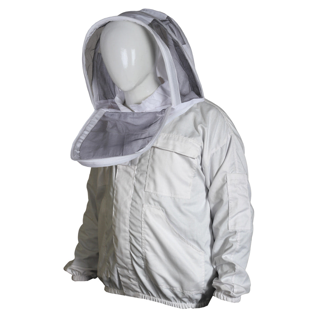 Veste d'apiculture blanche avec clôture à voile rond-Urbansbee