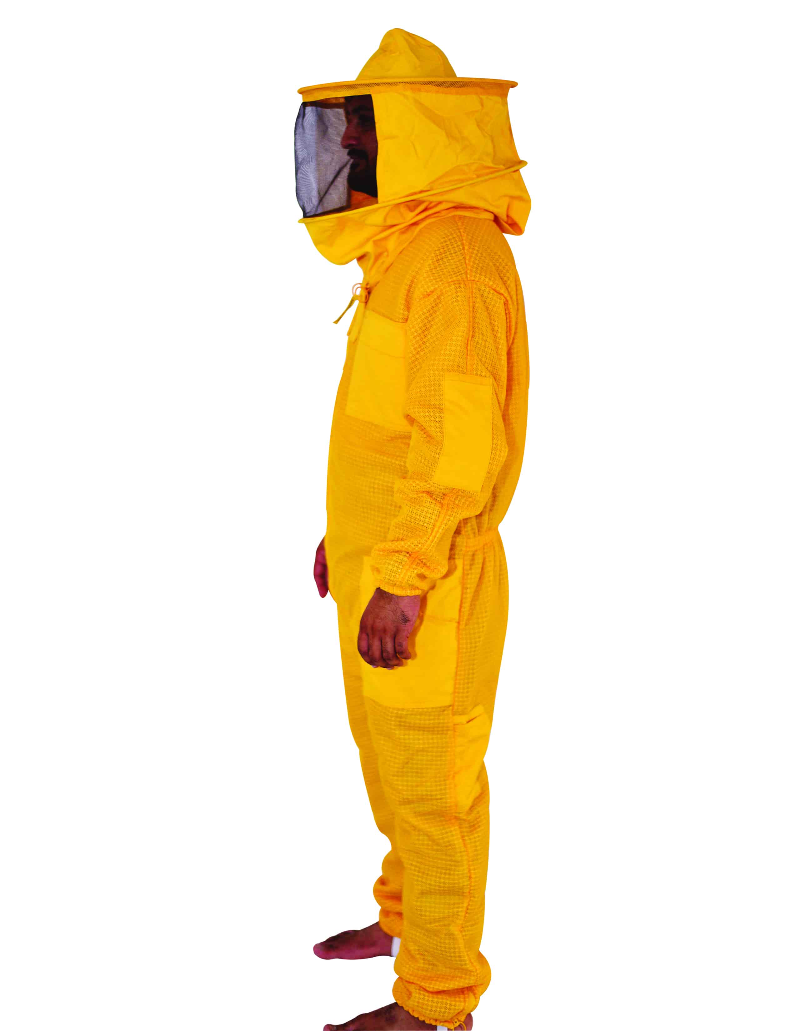 Combinaison d'apiculture jaune aérée à voile carré - Urbansbee