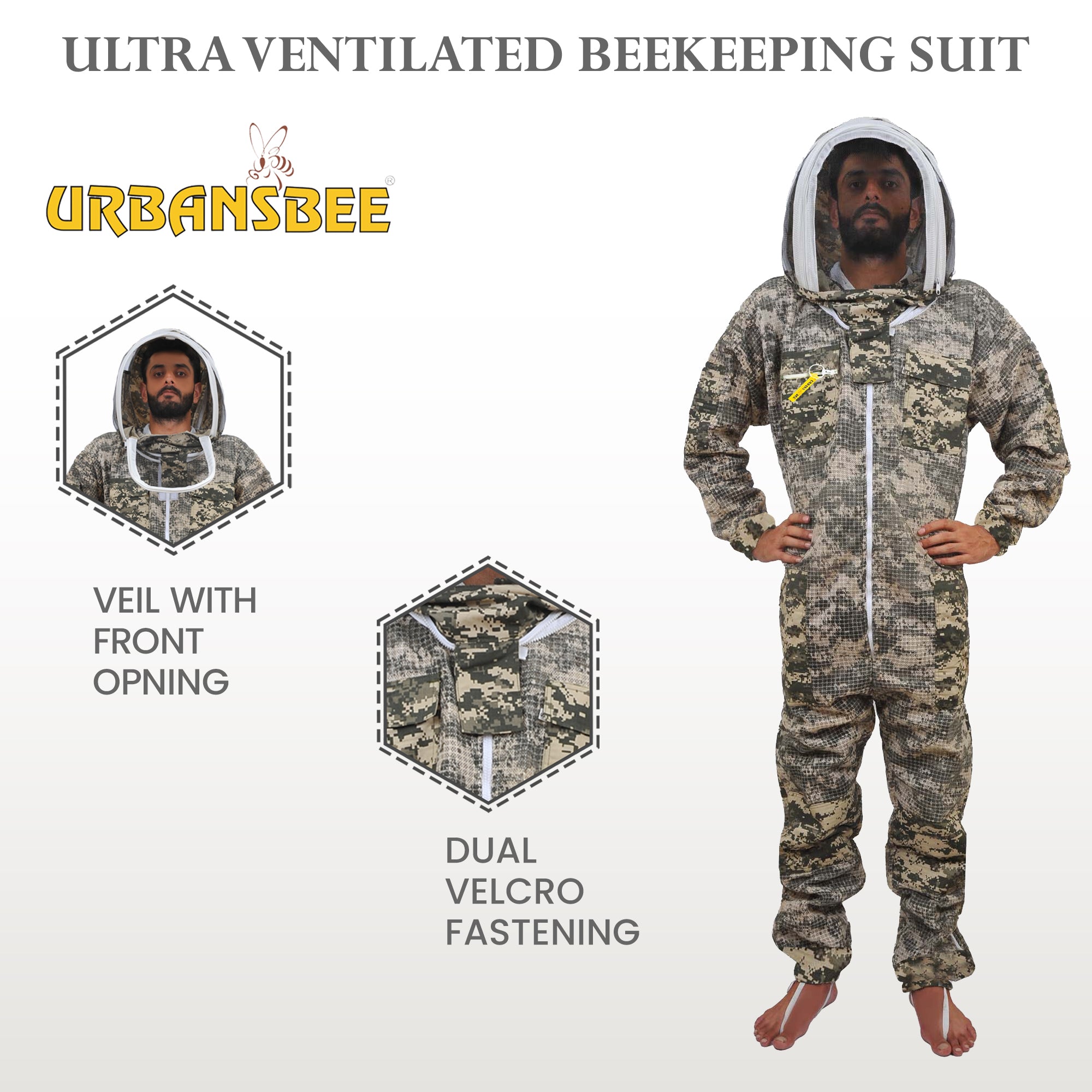 Beekeeper Ventilated Suit with Round Veil Pattern - Urbansbee