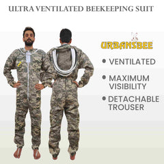 Combinaison d'apiculteur Urbansbee ventilée à motif camouflage numérique avec chapeau élégant