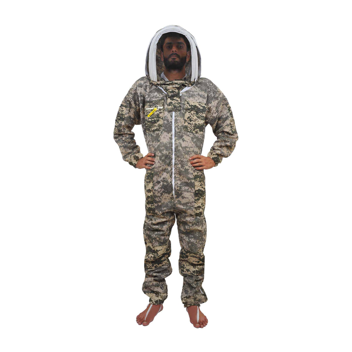 Combinaison d'apiculteur Urbansbee ventilée à motif camouflage numérique avec chapeau élégant