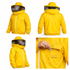 Beekeeping Jacket Cotton With Round Veil Fencing-Urbansbee